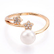 Stars Natural Pearl Finger Ring with Cubic Zirconia(PEAR-N020-06K)-2