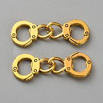 Handcuffs Tibetan Style Alloy Connector Charms, Antique Golden, 32x11.5x2mm, Hole: 5x7mm(FIND-WH0111-686AG)