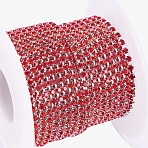 Brass Rhinestone Strass Chains, Cadmium Free & Lead Free, with Spool, Rhinestone Cup Chain, about 2880pcs Rhinestone/bundle, Grade A, Silver Color Plated, Hyacinth, 2mm, about 10yards/roll(CHC-R125-S6-01S)