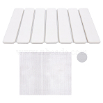 Rectangle Diatomaceous Earth Bathroom Mat, Non-Slip Absorbent Shower Carpet, White, 300x52x9mm(AJEW-WH0556-50A)