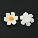 Opaque Resin Cabochons, Flower, White, 24x26x8mm(RESI-WH0026-75B-09)