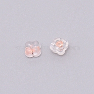 Silicone Ear Nuts, Earring Backs, with Brass Findings, Clover, Rose Gold, 5x5x3.5mm, Hole: 0.6mm(FIND-TAC0001-06RG)