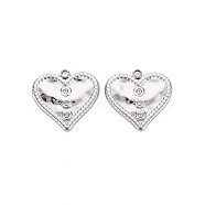 304 Stainless Steel Pendants, with Crystal Rhinestone, Heart, Stainless Steel Color, 16x16.5x2mm, Hole: 1.4mm(STAS-N097-126P)