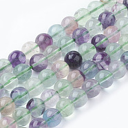 Natural Fluorite Beads Strands, Grade A, Round, 8mm, Hole: 1mm(G-E112-8mm-19)
