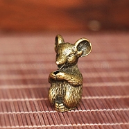 Chinese Zodiac Alloy Incense Burners Holder, Aromatherapy Furnace Home Decor, Mouse, 15x15x30mm(PW-WG008E6-01)