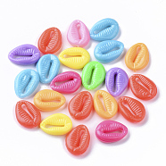 Opaque Polystyrene(PS) Plastic Beads, Cowrie Shell Shape, Mixed Color, 17x12.5x4.5mm, about 1000pcs/500g(KY-I004-21A)