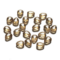 K9 Glass, Imitation Austrian Crystal Beads, Grade AAA, Faceted, teardrop, Gold, 12x9x3.5mm, Hole: 0.9~1mm(SWAR-F086-12x10mm-28)