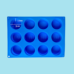 Silicone Non-Stick 12-Cup Standard Muffin Pan, Baking Tray Cake Mold, Royal Blue, 50x23mm(BAKE-PW0001-029A)
