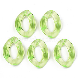 Transparent Acrylic Linking Rings, Quick Link Connectors, for Curb Chains Making, Twist, Green Yellow, 23x17x4.5mm, Inner Diameter: 13.5x7mm(OACR-S036-001A-J06)