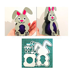 Rabbit Carbon Steel Cutting Dies Stencils, for DIY Scrapbooking/Photo Album, Decorative Embossing DIY Paper Card, Matte Platinum Color, 108x102x0.8mm(DIY-M011-26)