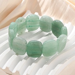 Handmade Lampwork Beaded Stretch Bracelets for Men Women, Oval, Medium Aquamarine, 3/4~7/8x5/8 inch(1.95~2.1x1.65cm), Inner Diameter: 1-7/8~2-1/8 inch(4.8~5.5cm)(BJEW-G738-01B-08)