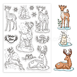 PVC Stamps, for DIY Scrapbooking, Photo Album Decorative, Cards Making, Stamp Sheets, Film Frame, Deer, 21x14.8x0.3cm(DIY-WH0371-0054)