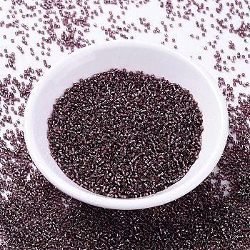 MIYUKI Delica Beads, Cylinder, Japanese Seed Beads, 11/0, (DB2170) Duracoat Silver Lined Dyed Raisin, 1.3x1.6mm, Hole: 0.8mm, about 2000pcs/10g