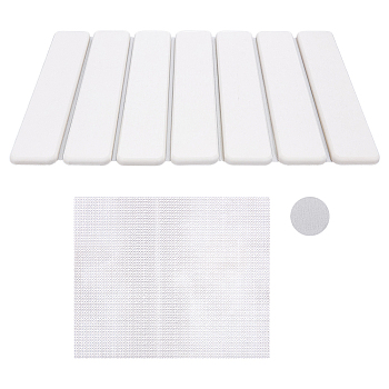 Rectangle Diatomaceous Earth Bathroom Mat, Non-Slip Absorbent Shower Carpet, White, 300x52x9mm