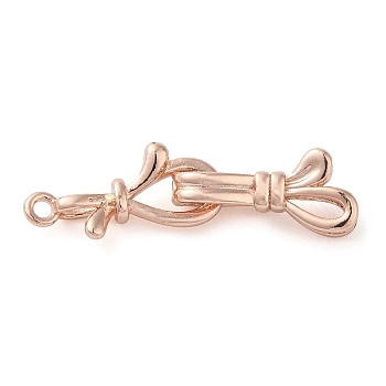 Rack Plating Brass Fold Over Clasps, Long-Lasting Plated, Lead Free & Cadmium Free, Rose Gold, 30x18x6mm, Hole: 1.5mm