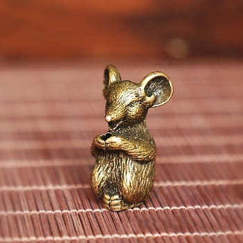 Chinese Zodiac Alloy Incense Burners Holder, Aromatherapy Furnace Home Decor, Mouse, 15x15x30mm