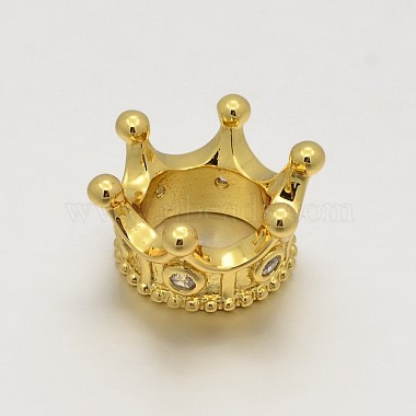 13mm Crown Brass + Cubic Zirconia Beads