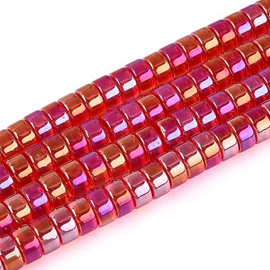 ab色のメッキ透明ガラスビーズストランド(GLAA-T026-4x8mm-T10)-1