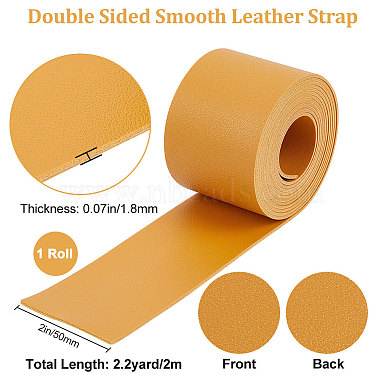 2M Flat Double Face Lychee Pattern Imitation Leather Band(LC-WH0010-01C-05)-2