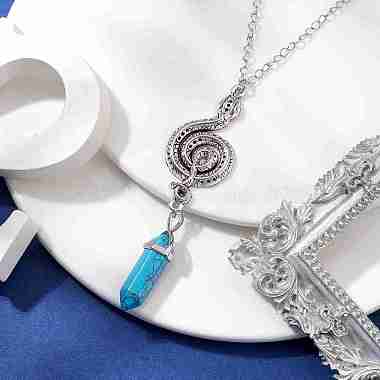 Synthetic Turquoise Pendant Necklaces(NJEW-JN04694-02)-3