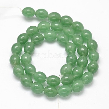 Oval natürliche grüne Aventurine Kügelchen Halsketten(G-P106-04)-2