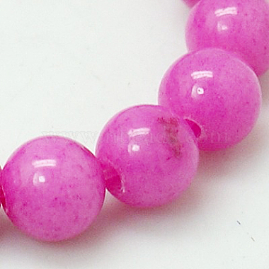 Magenta Round Mashan Jade Beads