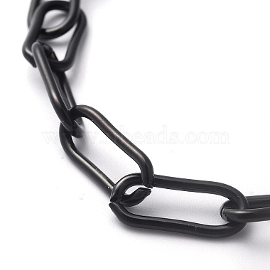 304 Stainless Steel Paperclip Chain Bracelets(BJEW-O186-01EB)-3