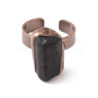 Gemstone Irregular Nugget Open Cuff Ring(RJEW-I082-01R)-4