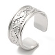 304 Stainless Steel Twist Rope Pattern Open Cuff Ring for Women(RJEW-I098-15P)-1