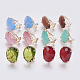 Faceted Glass Stud Earring Findings(GLAA-F084-D)-1