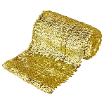 PET & Spandex Ribbon, for Garment Accessories, Gold, 5-1/2 inch(140mm), 2yards(OCOR-FG0003-03A-02)