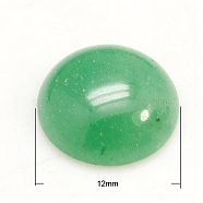 Gemstone Cabochons, Half Round/Dome, Green Aventurine, 12x5mm(G-H1596-FR-12mm-10)