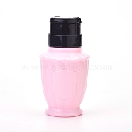 Empty Plastic Press Pump Bottle, Nail Polish Remover Clean Liquid Water Storage Bottle, with Flip Top Cap, Pink, 13.2x6.8cm(X-MRMJ-WH0059-30B)