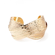 Alloy Criss Cross Open Cuff Bangle for Women, Light Gold, Inner Diameter: 2 inch(5.2cm)(BJEW-F451-02KCG)