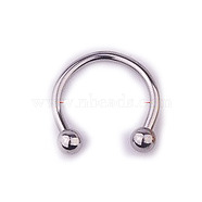 303 Stainless Steel Circular/Horseshoe Barbell Nose Rings, Nose Piercing Jewelry for Women, Stainless Steel Color, Inner Diameter: 12mm, Pin: 1.2mm, 17 Gauge(WG86D19-04)