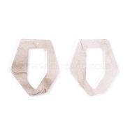 Acrylic Pendants, for DIY Earring Accessories, Polygon, Antique White, 40x34.5x2mm, Hole: 1.8mm(KY-I008-16B)