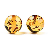 Transparent Resin Beads, Round, Goldenrod, 12x11.5mm, Hole: 1.5~3mm(RESI-N034-01-F01)