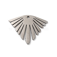 Bohemian Style 304 Stainless Steel Pendant, Laser Cut, Light of Sun, Stainless Steel Color, 18.5x24x1mm, Hole: 1.2mm(STAS-M314-03J-P)