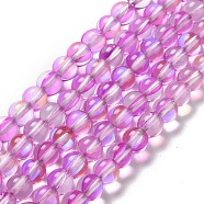 Synthetic Moonstone Beads Strands, Round, Orchid, 6mm, Hole: 1mm, about 31pcs/strand, 7.20 inch(18.3cm)(G-P528-J01-05)