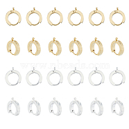 24Pcs 2 Colors 201 Stainless Steel Huggie Hoop Earrings Findings, with Vertical Loop, with 316 Surgical Stainless Steel Earring Pins, Ring, Golden & Stainless Steel Color, 18 Gauge, 15.5x14x3mm, Hole: 1.4mm, Pin: 1mm, 12Pcs/color(STAS-DC0015-46)