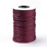 Braided Korean Waxed Polyester Cords, Dark Red, 1mm, about 174.97 yards(160m)/roll(YC-T002-1.0mm-119)