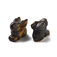 Natural Tiger Eye Carved Figurines, for Home Office Desktop Decoration, Rabbit, 11~13x23~24x17~19mm(DJEW-L023-E08)