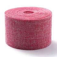 Polyester Imitation Linen Wrapping Ribbon, for Crafts Decoration, Pearl Pink, 2 inch(50mm), about 5.47 Yards(5m)/Roll(OCOR-G007-01L)