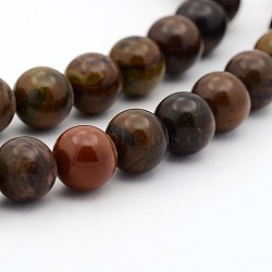 Natural Chinese Writing Stone Round Bead Strands, 4mm, Hole: 1mm, about 98pcs/strand, 15.7 inch(G-J302-13-4mm)