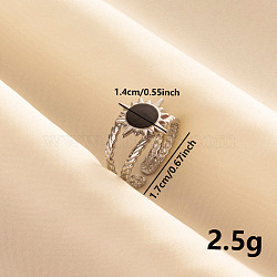 Stylish Sun Enamel Open Cuff Ring, Simple Stainless Steel Jewelry for Women(CL1011-1)