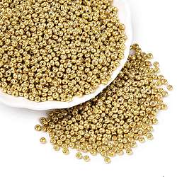 8/0 Grade A Round Glass Seed Beads, Dyed, Goldenrod, 3x2mm, Hole: 1mm, about 10000pcs/pound(SEED-N002-C-0561)