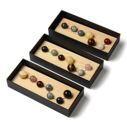 Chakra Big Dipper Natural Round Gemstone Healing Stones, Reiki Energy Stone Display Decorations, with Wood Board, 19mm and 20mm and 24~24.5mm(DJEW-M009-01)