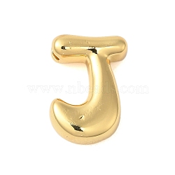 Rack Plating Brass Pendants, Cadmium Free & Lead Free, Long-Lasting Plated, Real 18K Gold Plated, Letter J, 18x15x5.5mm, Hole: 1.8x2.5mm(KK-C067-10G-J)