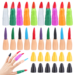 CHGCRAFT Plastic Fake Fingers, for Halloween Masquerade Party Finger Nails Supplies, Mixed Color, 60pcs/bag(KY-CA0001-28)