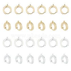 24Pcs 2 Colors 201 Stainless Steel Huggie Hoop Earrings Findings, with Vertical Loop, with 316 Surgical Stainless Steel Earring Pins, Ring, Golden & Stainless Steel Color, 18 Gauge, 15.5x14x3mm, Hole: 1.4mm, Pin: 1mm, 12Pcs/color(STAS-DC0015-46)